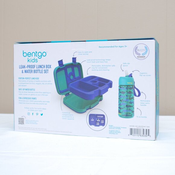 Bentgo Plastic Shark Lunch Box with Water Bottle - Picture 4 of 6
